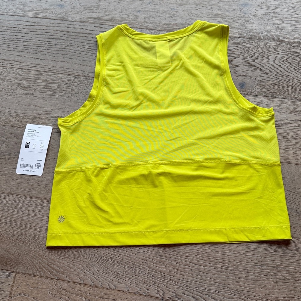 NWT Athleta 'Ultimate Muscle' Crop Mesh Tank Top 'Dark Fiber Optic' (Small) $49 - Picture 5 of 13